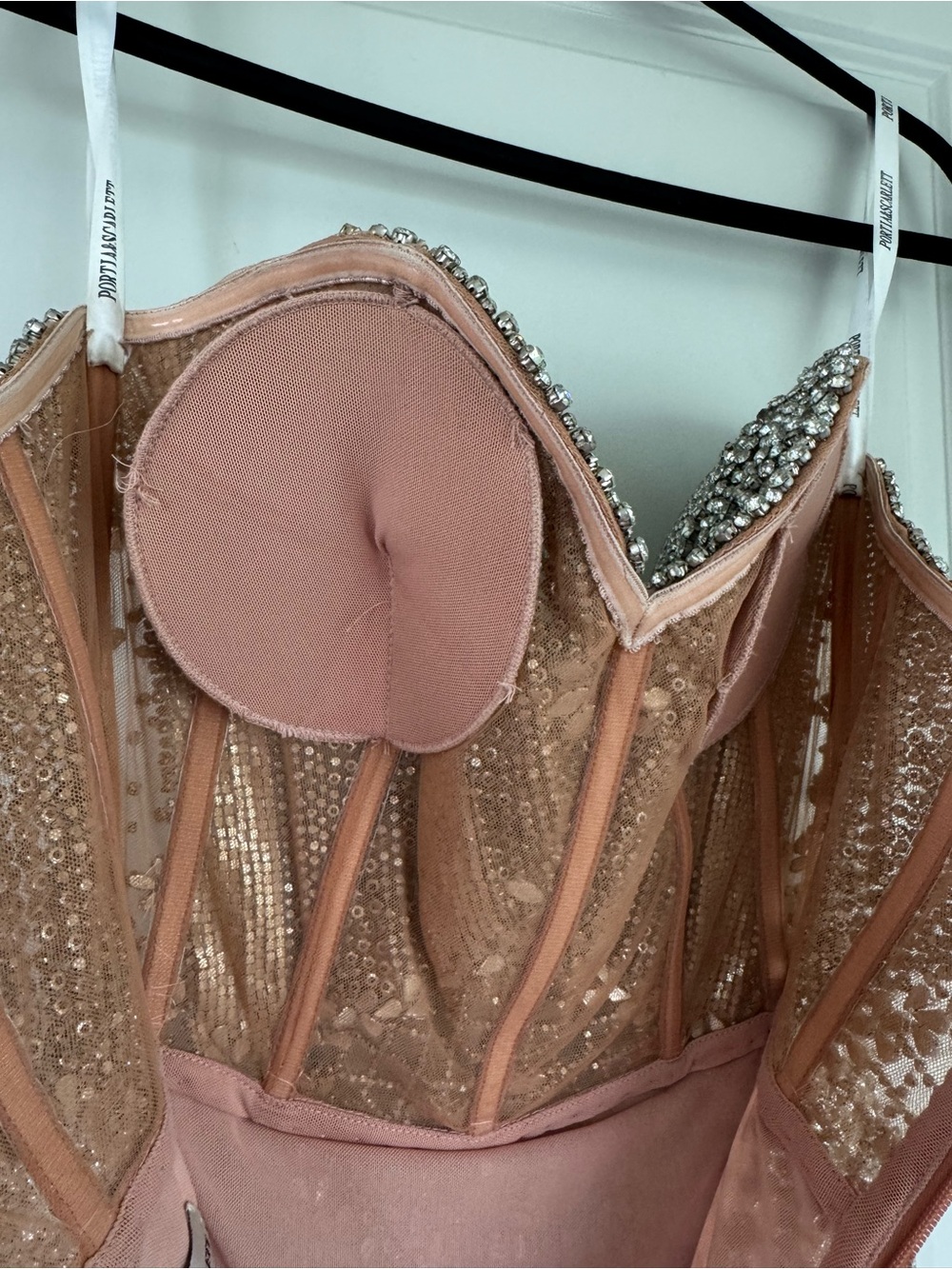 Portia and Scarlett Strapless Mini Dress with Silver Beaded Fringe - Picture 11 of 16